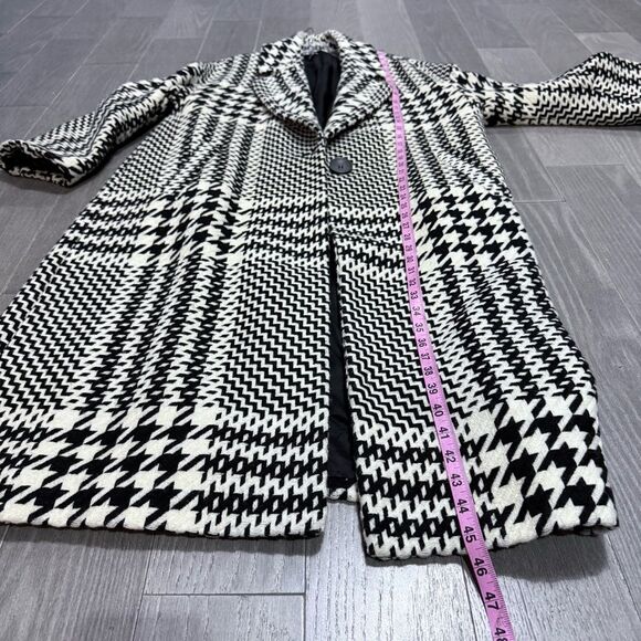 Zara Oversized Plaid Houndstooth Coat Longline 8083/114/070 M Blogger Favorite - Picture 15 of 16